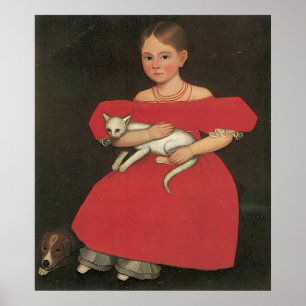 Poster Ammi Phillips Girl in Red avec son chat et son chi