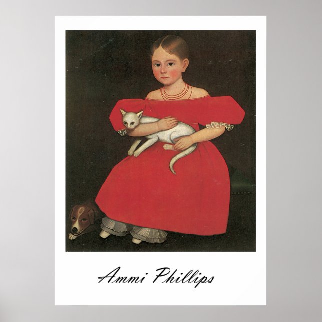 Poster Ammi Phillips Girl in Red avec son chat et son chi (Devant)