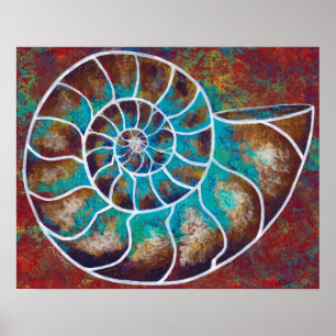 Poster Ammonite - Gelée dans le temps
