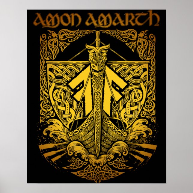 Poster Amon Amarth Design D'Art Rétro (Devant)