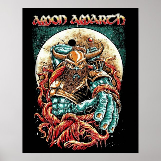 Poster Amon Amarth Retro Typographie à l'ancienne Art (Devant)