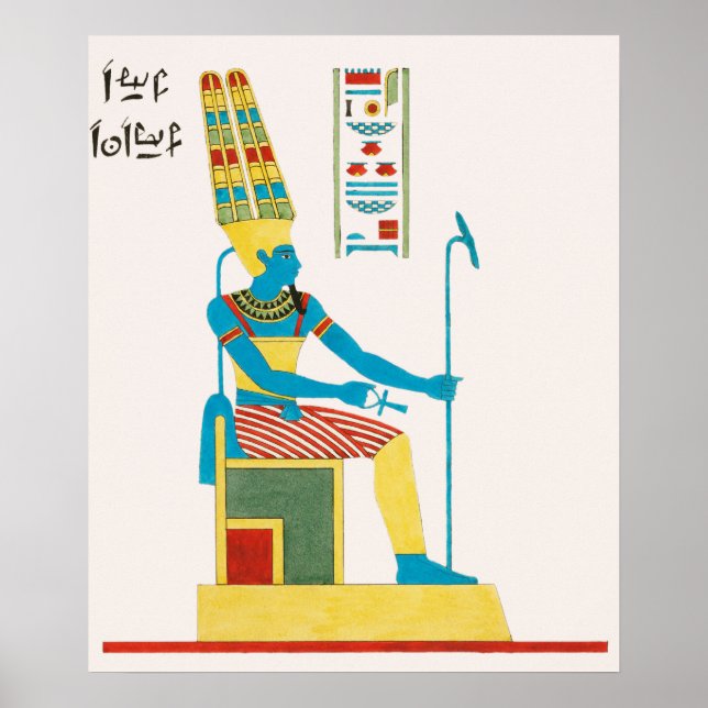 Poster Amon, illustration Amon-ra de Pantheon Egyptien (Devant)