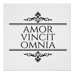 Poster Amor Vincit Omnia Love conquiert Toutes Les Phrase