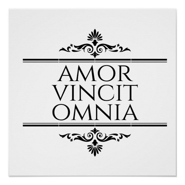 Poster Amor Vincit Omnia Love conquiert Toutes Les Phrase (Devant)