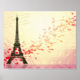 Poster Amour à Paris pendant le printemps