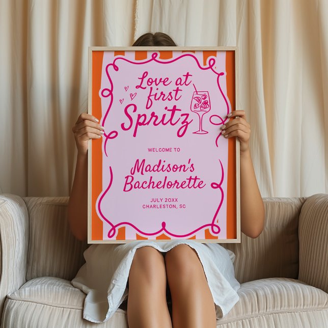 Poster Amour Au Premier Spritz Bachelorette Bienvenue (Créateur téléchargé)