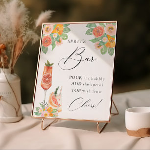 Poster Amour au premier Spritz Bar à cocktails lumineux