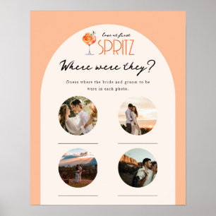 Poster Amour au premier Spritz Photo de mariage Où étaien