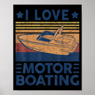 Poster Amour Bateau à Moteur Motorboating Drôle Capitaine
