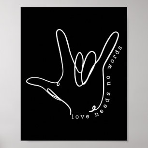 Poster Amour Besoin d'aucun mot Sensibilisation sur l'aut