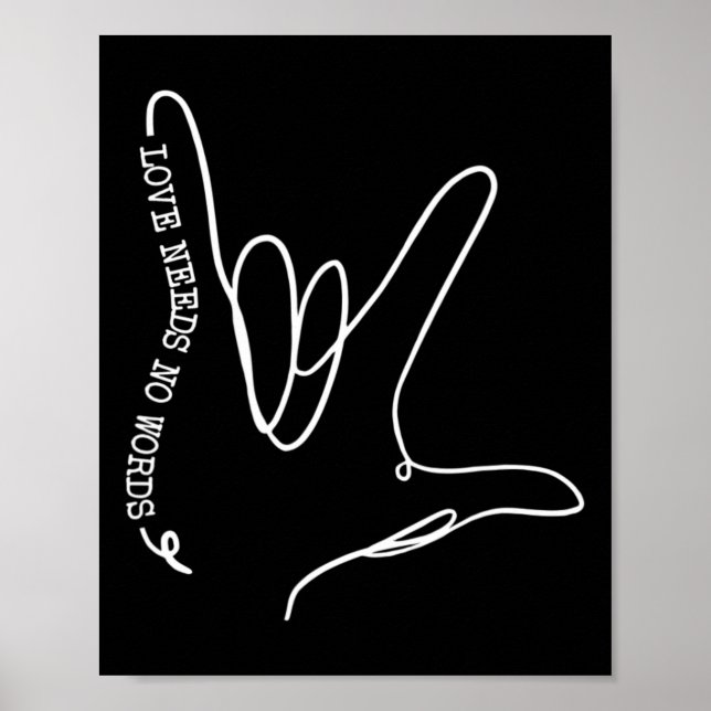 Poster Amour Besoin d'aucun mot Sensibilisation sur l'aut (Devant)