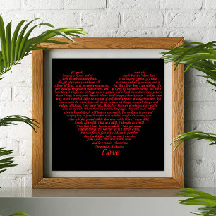Poster Amour Citation Biblique Typographie Art