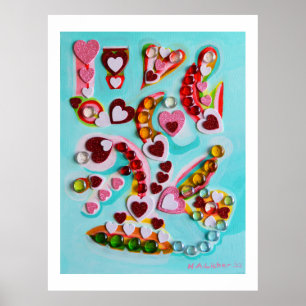 Poster Amour coeur art