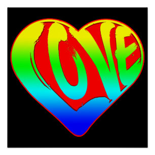 Poster Amour Cœur Coloré Saint-Valentin