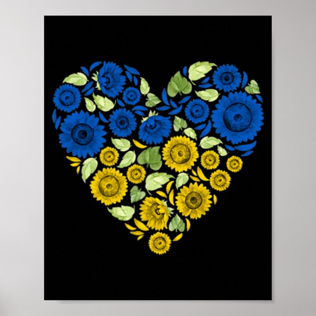 Poster Amour Coeur Ukraine tournesol Ukraine Paix pour vo (Devant)