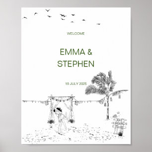 Poster Amour côtier Plage de sable Plage de sable minimal