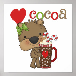 Poster Amour de cacao d'ours de fille