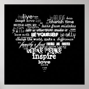 Poster amour de la vie et bonheur