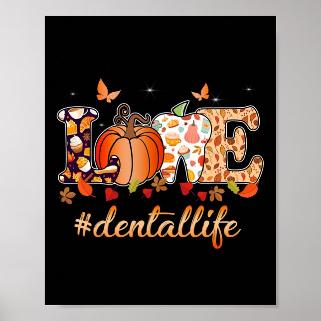 Poster Amour Dental Life Citrouille Dentiste dentaire Tom (Devant)