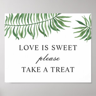 Poster Amour doux prends une gâterie. Mariage tropical ve