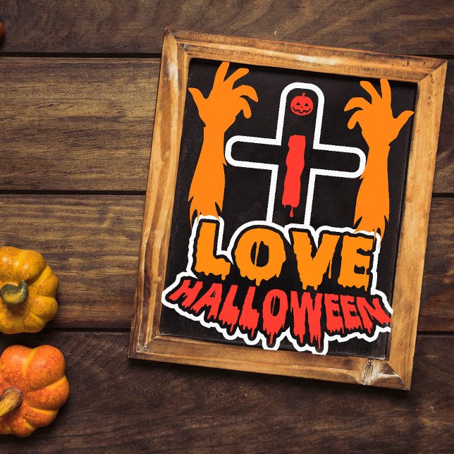 Poster Amour drôle Halloween Éffrayant mains Zombie (Créateur téléchargé)