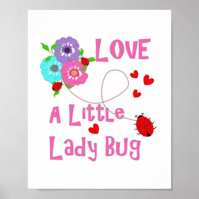 Poster Amour d'un petit bug lady mignon enfants (Devant)