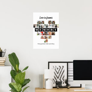 Poster Amour en Cadres Cœur 20 Collage Photo Romantique