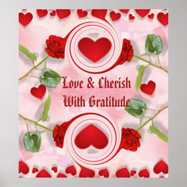 Poster Amour et chérir avec gratitude (Devant)