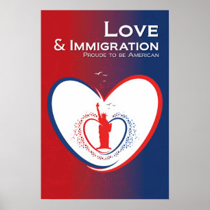 Poster Amour et immigration - Etats-Unis