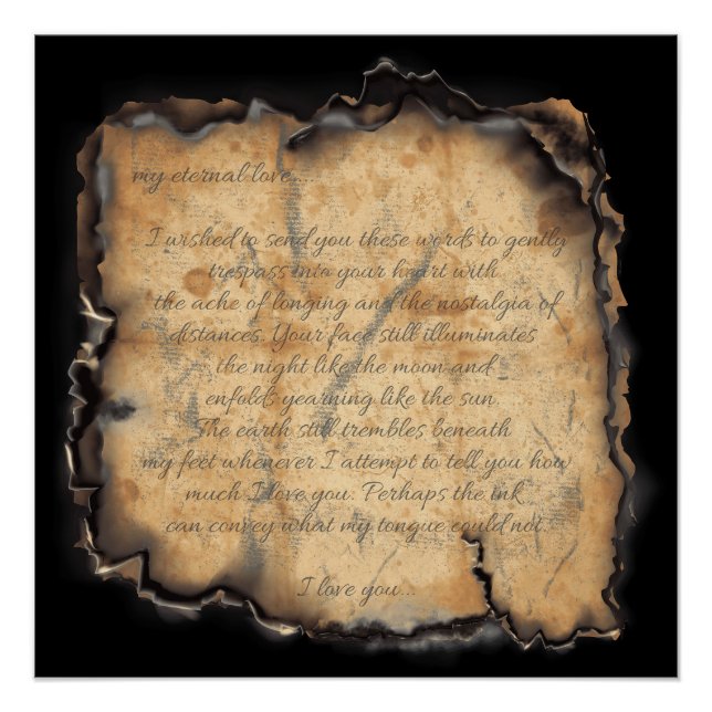 Poster Amour Éternel : Lettre romantique Vintage (Devant)