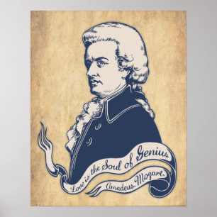 Poster Amour = Génie -Mozart