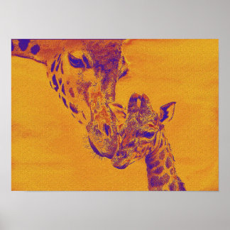 Poster amour girafe
