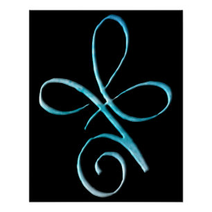 Poster Amour inconditionnel turquoise