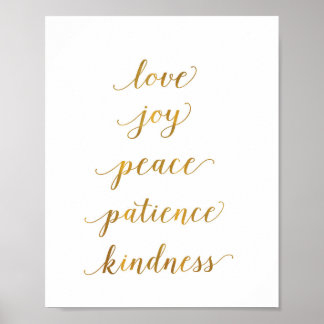 Poster amour, joie, paix, patience, gentillesse - art imp