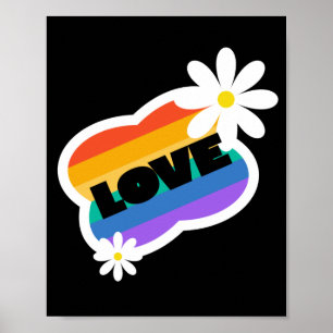 Poster Amour. L'amour est l'amour. LGBT+Pride. Arc en cie