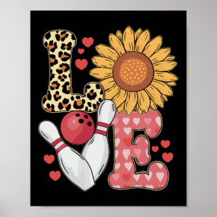 Poster Amour Léopard Tournesol Bowling Valentin Bowling P