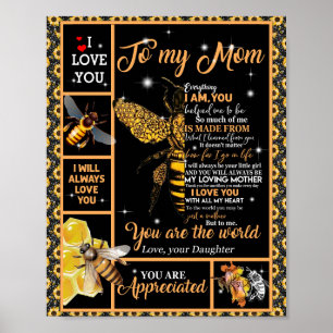 Poster Amour maman   Lettre À Ma Mère Vous Êtes Le Monde