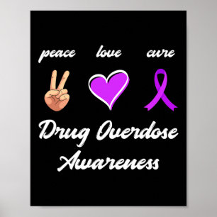 Poster Amour Médicament Cure Purple Ribbon Surdose Sensib