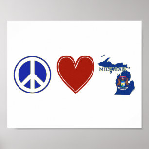 Poster Amour Michigan de paix