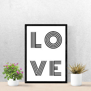 Poster Amour moderne   Monochrome Citation Art tendance é