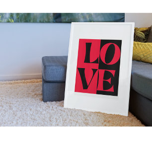 Poster Amour Moderne Monochrome Noir Art Tendance Élégant