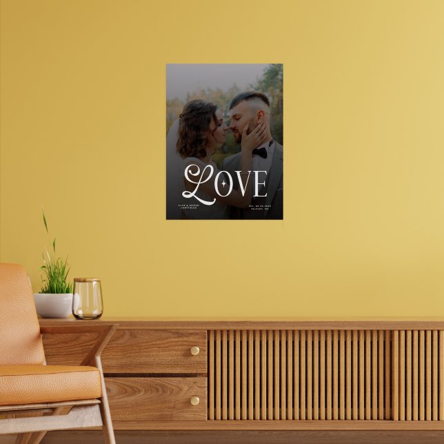 Poster Amour Moderne Monogramme de Mariage Photo Personna (Salon 2)