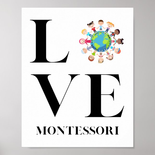 Poster Amour | Montessori | Les Enfants Du Monde Entier (Devant)
