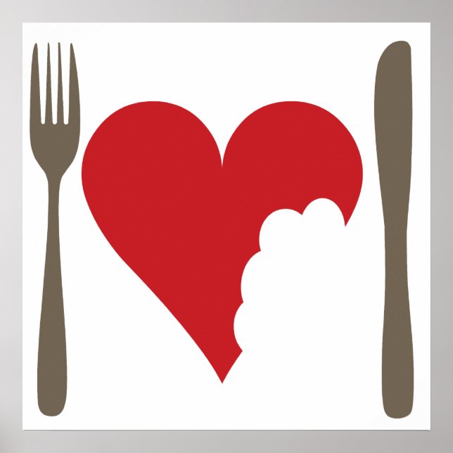Poster Amour nourriture Amour coeur (Devant)