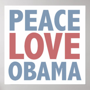 Poster Amour Obama de paix