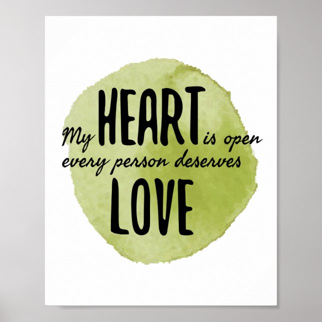 Poster amour personnel vibes positives pour la vie accept (Devant)