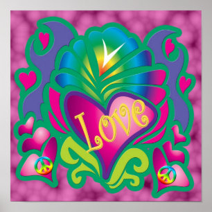 Poster Amour psychédélique