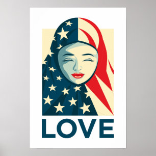 Poster Amour Réfugié musulman