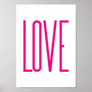 Poster Amour rose brillant moderne