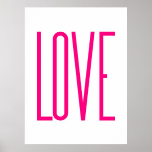 Poster Amour Rose Clair Moderne